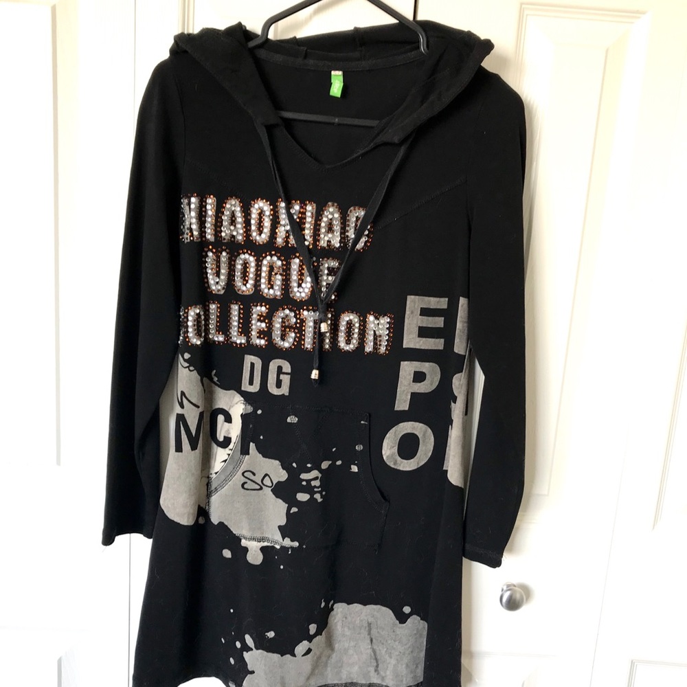 Sistep hooded long sleeve dress